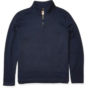 Wrangler Authentics Mens 2XL Navy Blue Heather Quarter Zip Fleece Pullover NEW